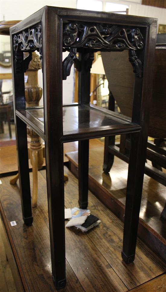 Small Chinese hardwood two tier table(-)